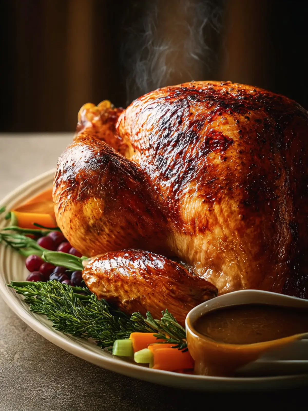 Moist and Juicy Roasted Turkey with Rich Gravy Recipe First Image