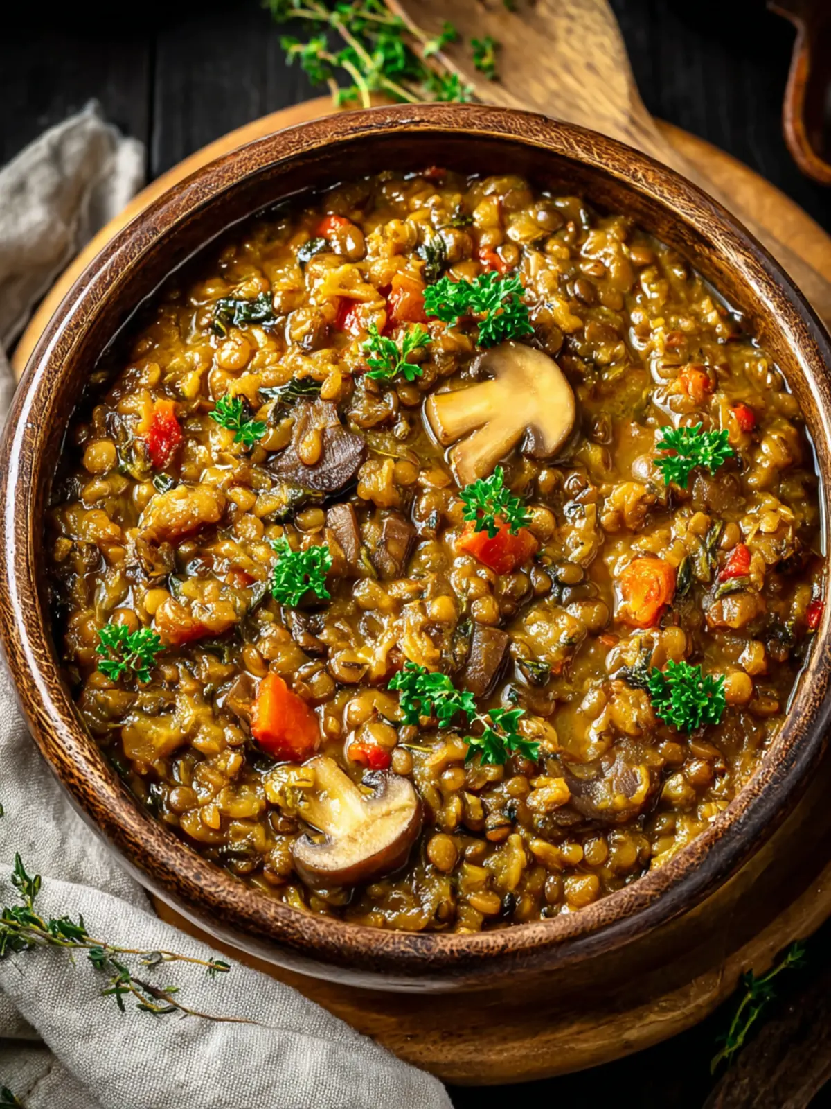 Hearty French Lentil Rice Mushroom Stew Recipe Delight First Image