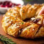 Puff Pastry Christmas Wreath with Fig Jam & Brie First Image