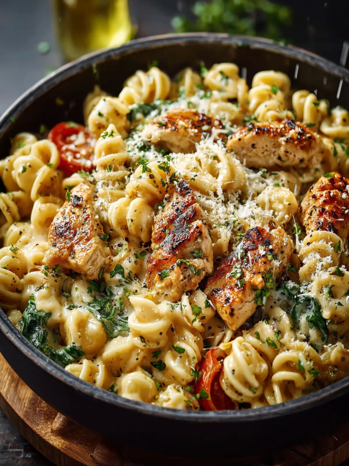 Healthy Garlic Parmesan Chicken Pasta First Image