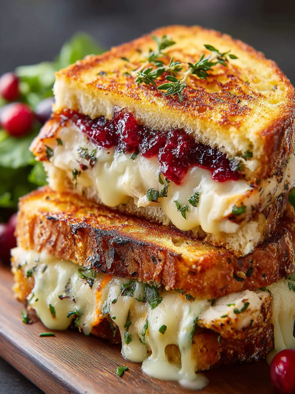 Turkey & Brie Grilled Sandwich and Fresh Greens First Image