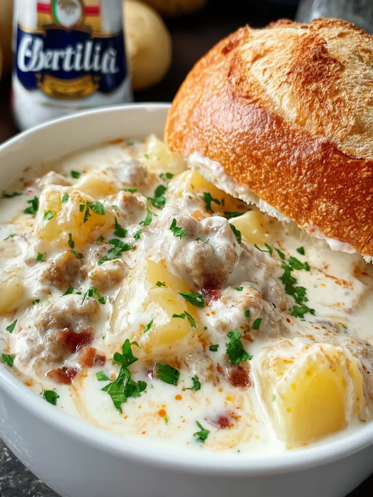 Crockpot Creamy Italian Sausage & Potato Soup First Image