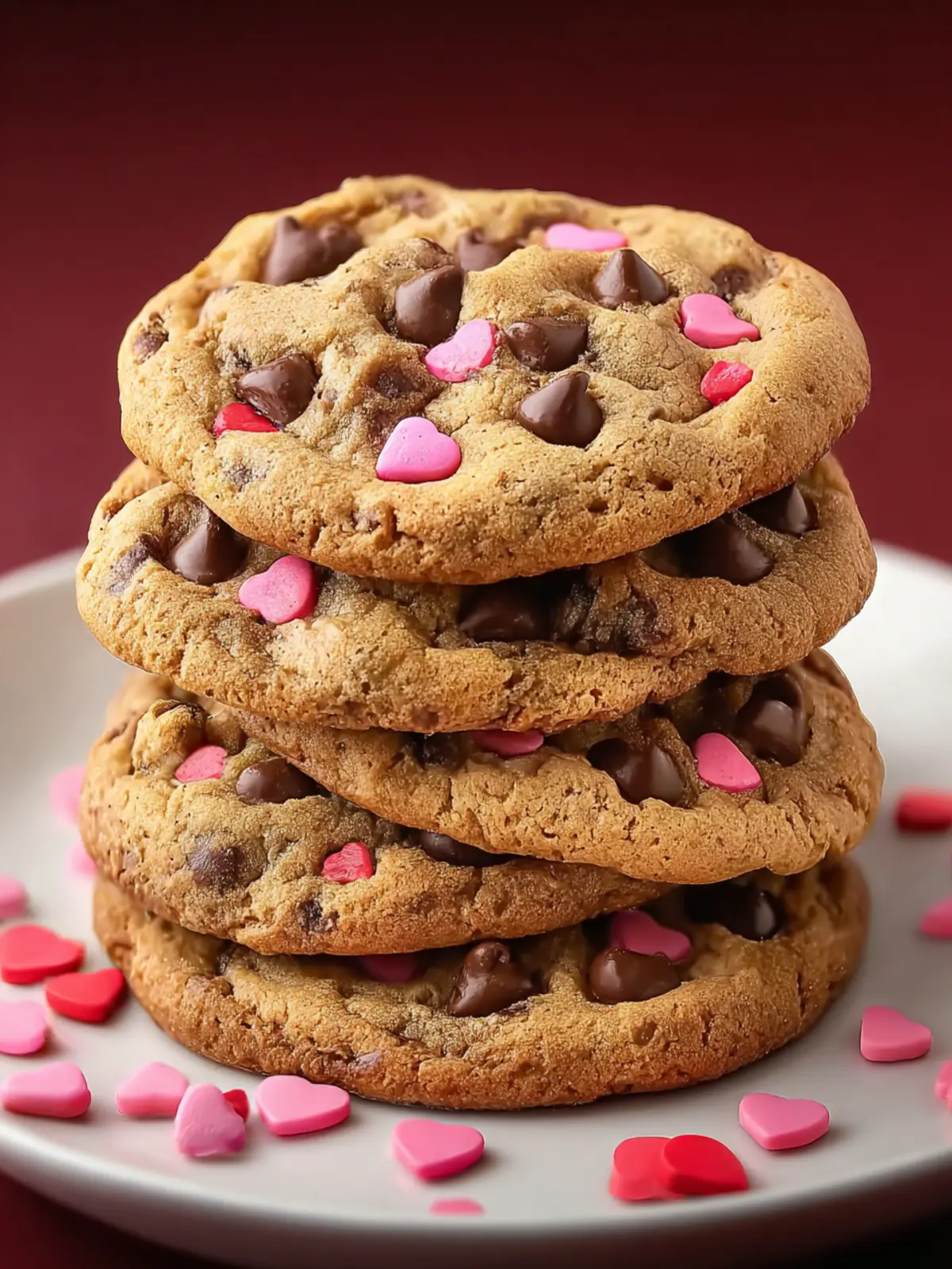 Valentine's Chocolate Chip Cookies First Image