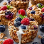 Baked Oatmeal Cups with Greek Yogurt First Image