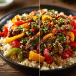 Quick and Easy Beef and Pepper Rice Bowl First Image