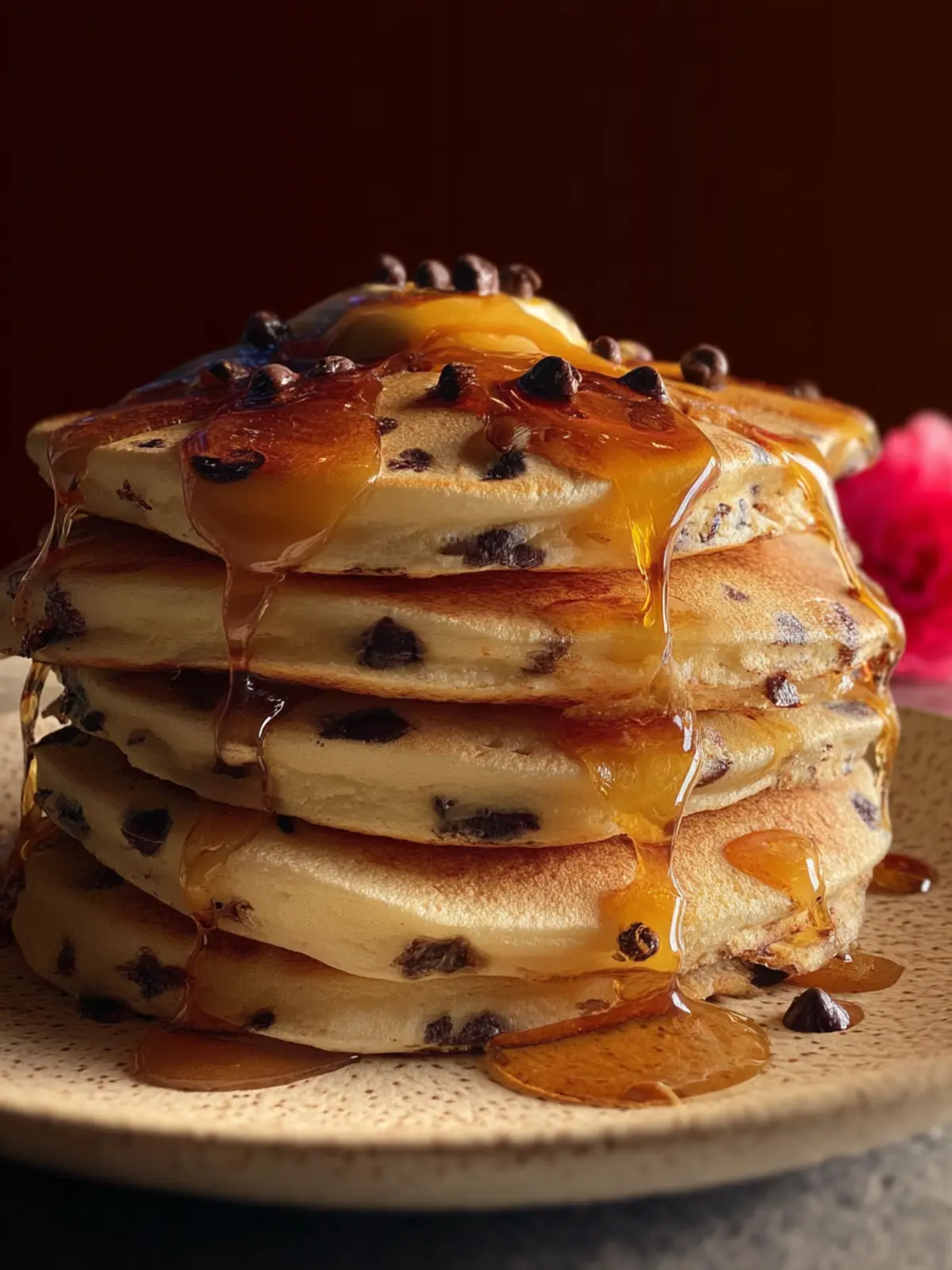 Vegan Chocolate Chip Pancakes First Image