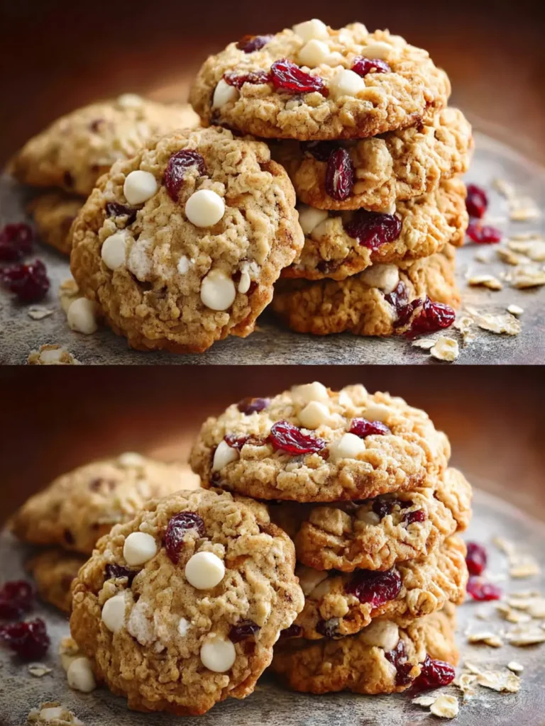 White Chocolate Cranberry Oatmeal Cookies – Easy Recipe First Image