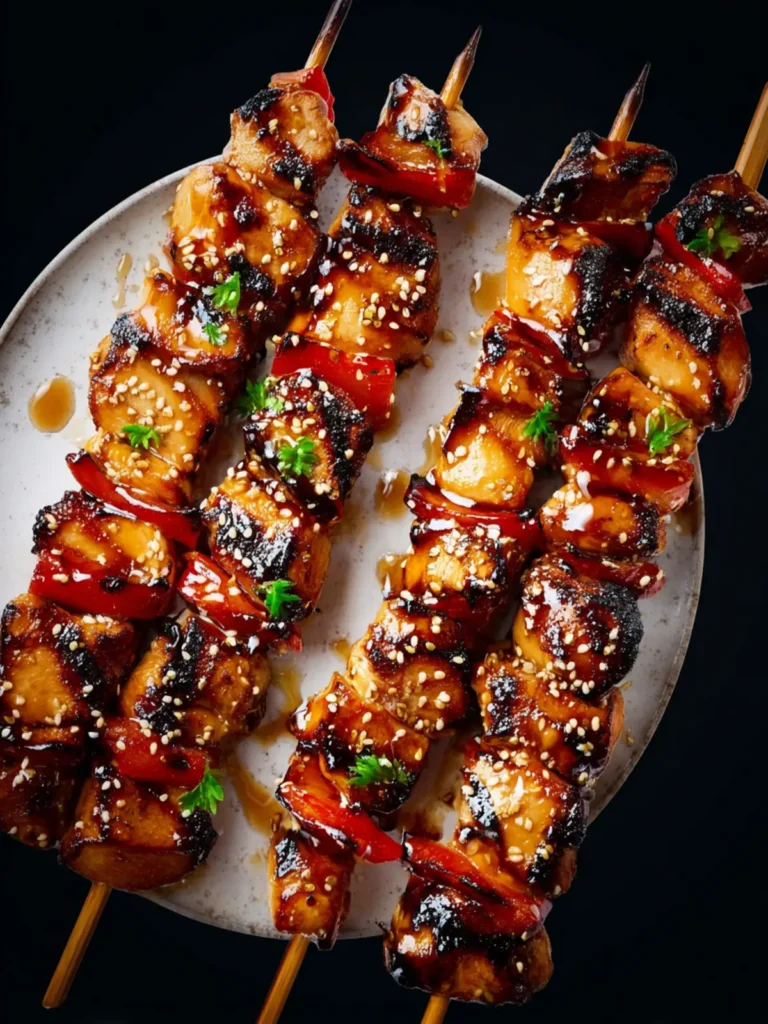Honey Garlic Chicken Skewers First Image