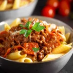 Penne Pasta with Homemade Meat Sauce First Image