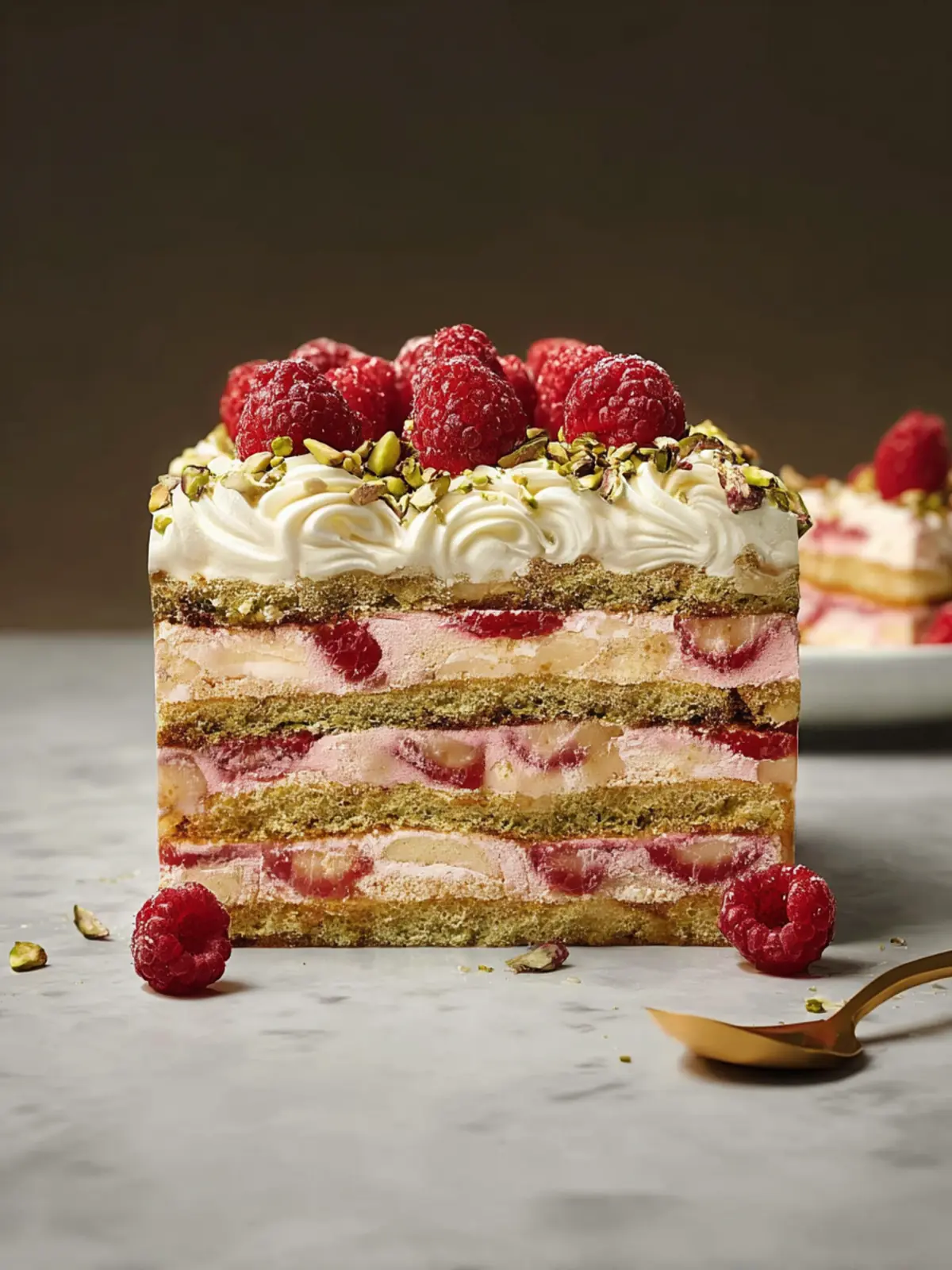 Pistachio and Raspberry Icebox Cake First Image