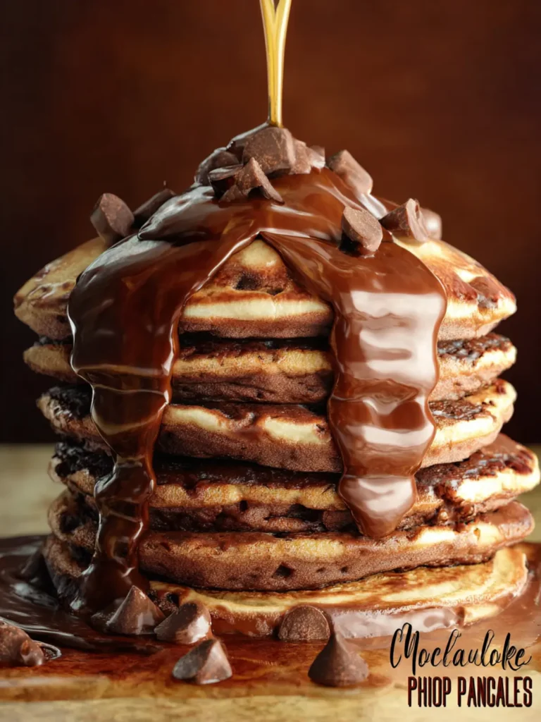 Chocolate Chocolate Chip Pancakes First Image