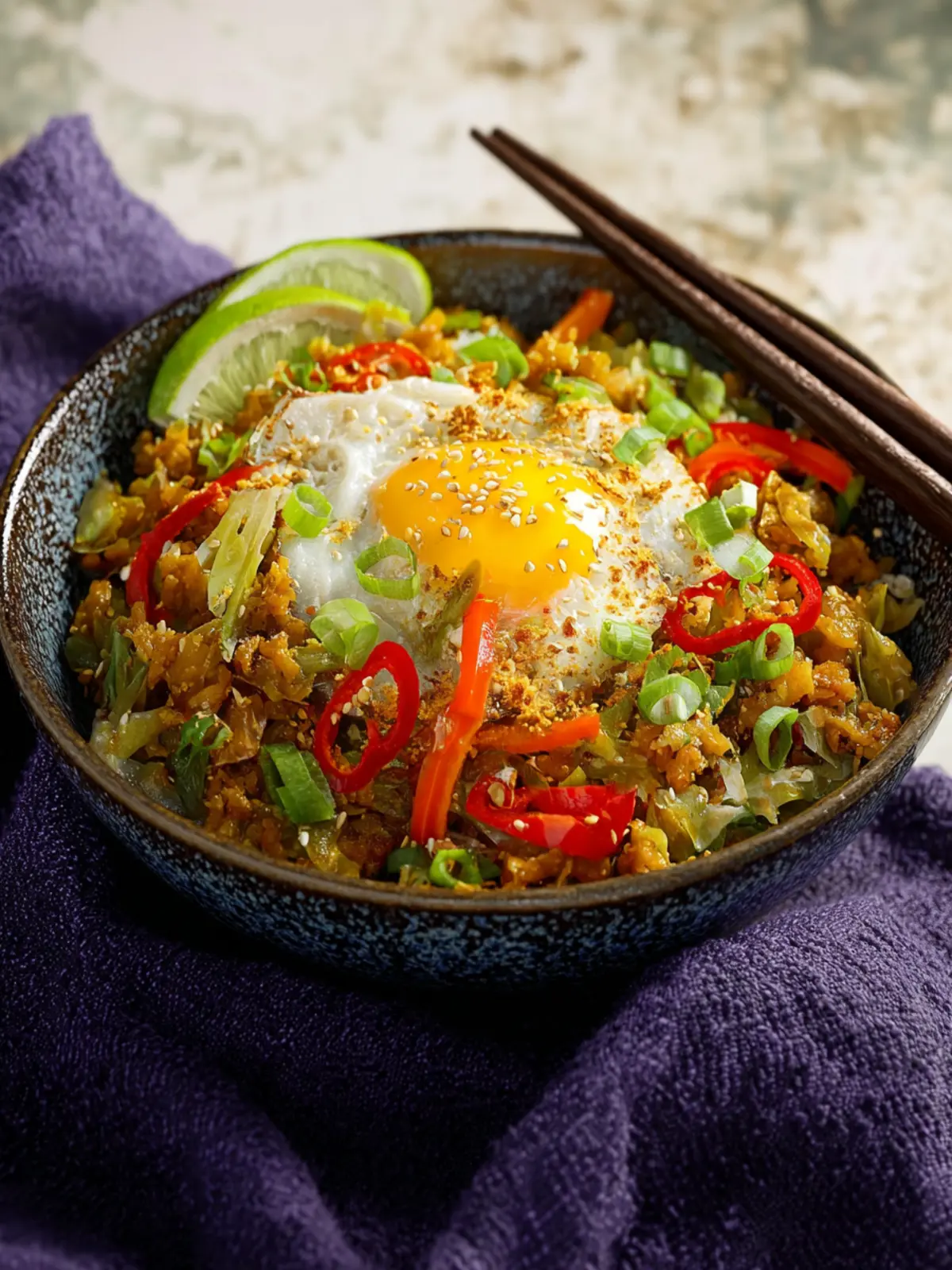 vegan egg roll in a bowl First Image
