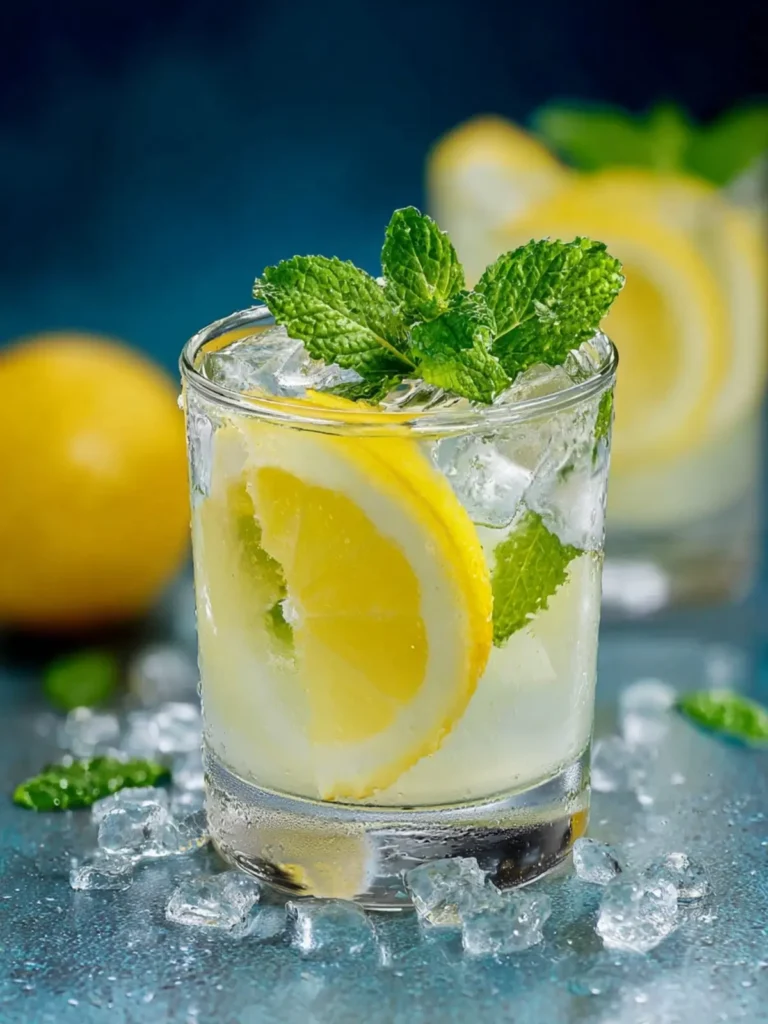 Ouzo Drink with Lemon and Mint First Image