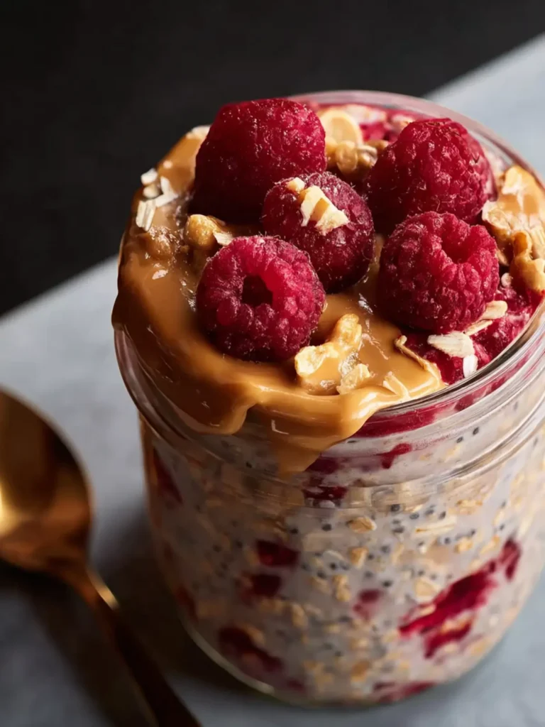 Raspberry Peanut Butter Overnight Oats First Image