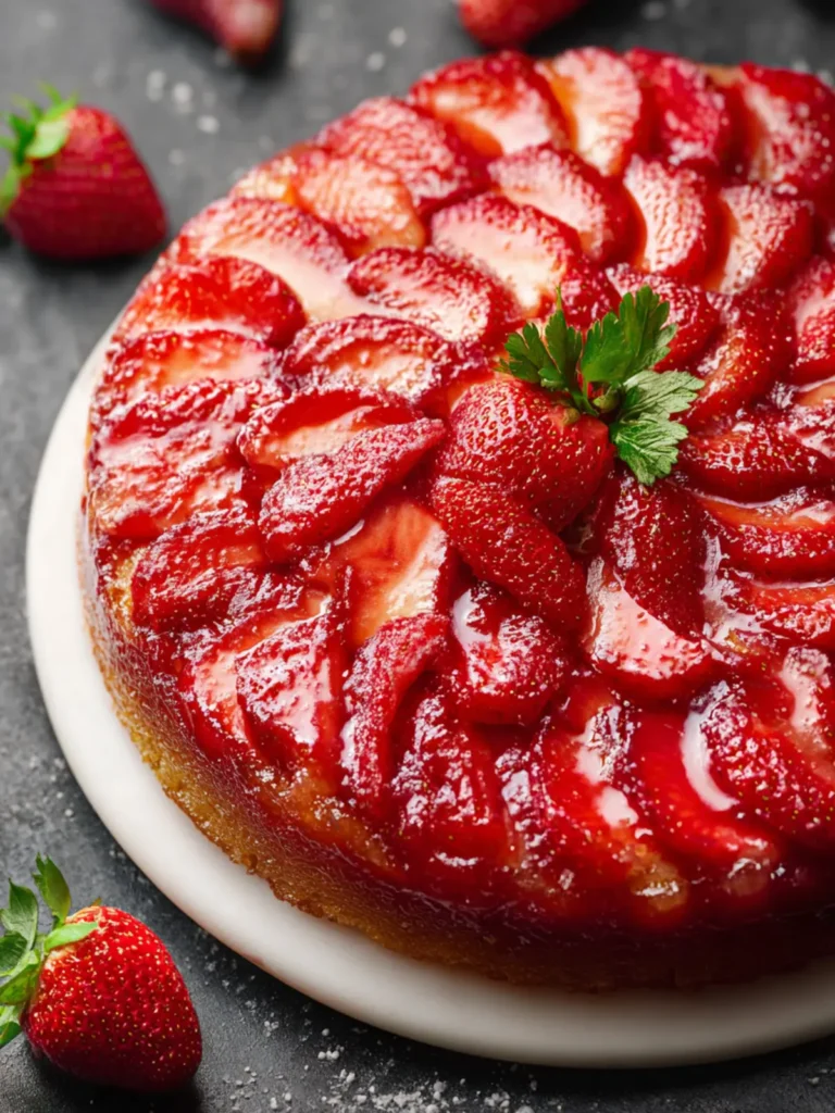 Strawberry Upside-Down Cake Recipe First Image